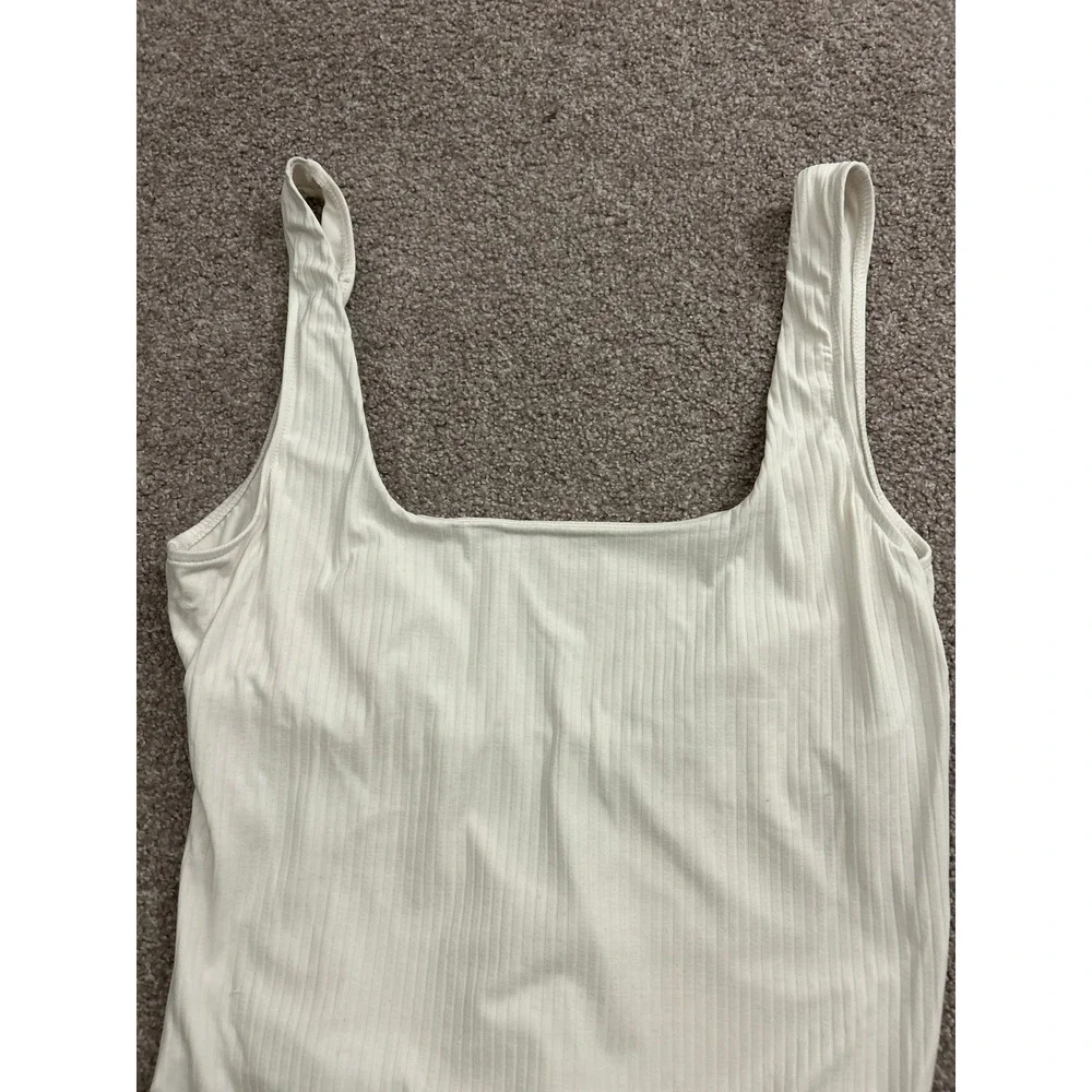 Swimsuits For All Camille Collection Swimsuit Womens L White Excellent Ribbed